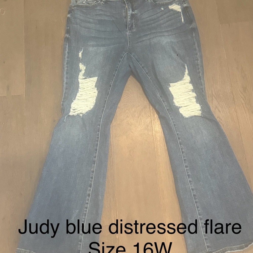 Judy Blue Flare Wide Leg Jeans Blue